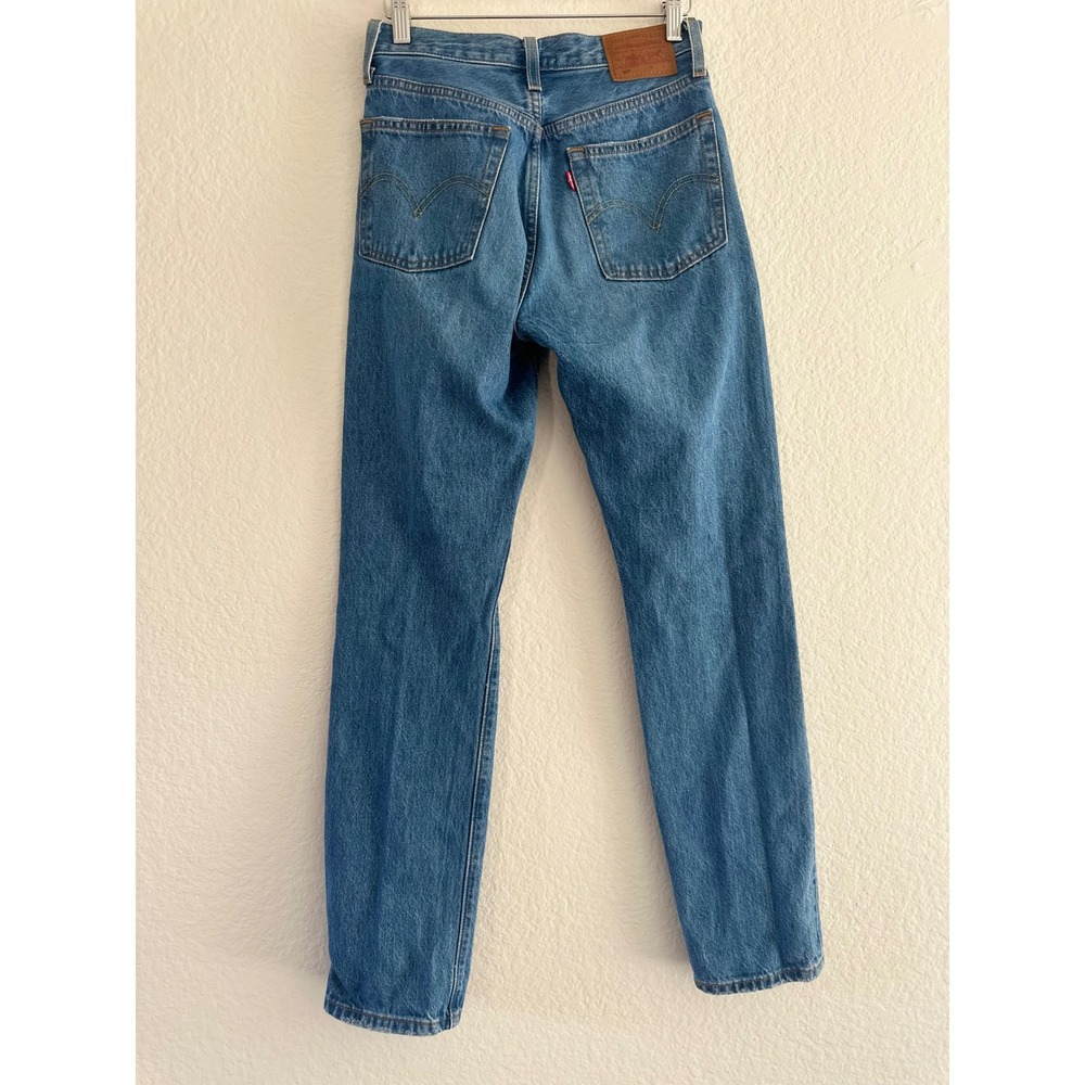 Levi's‎ 501 Original Fit Jeans Womens 24 Blue Distressed High Rise Button Fly - Picture 8 of 11